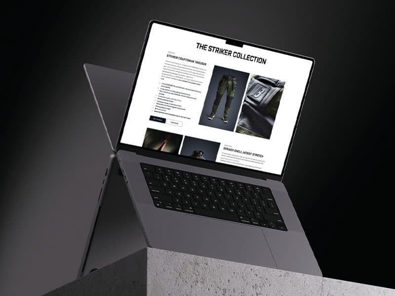 Webbdesign - Striker Blåkläder